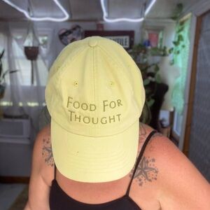 Headshots Green Food for thought eat drink be merry lightweight hat cap unisex